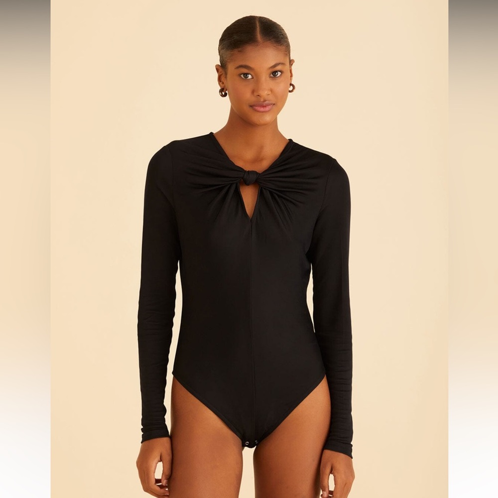 Farm Rio Black Long Sleeve Bodysuit- NWT